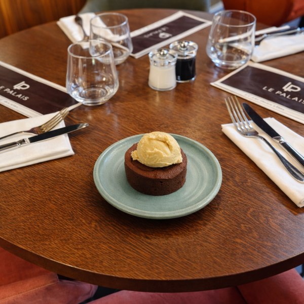 Mi-cuit chocolat noir & glace vanille