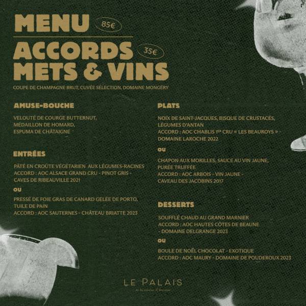 menu nouvel an le palais 