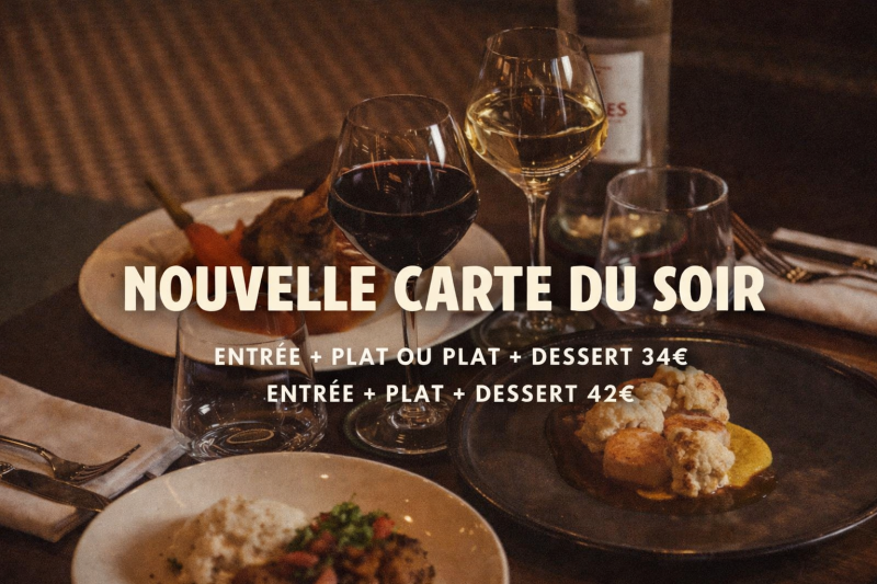 Formules du soir avec la nouvelle carte - restaurant le palais 17ème, près de la porte de Clichy