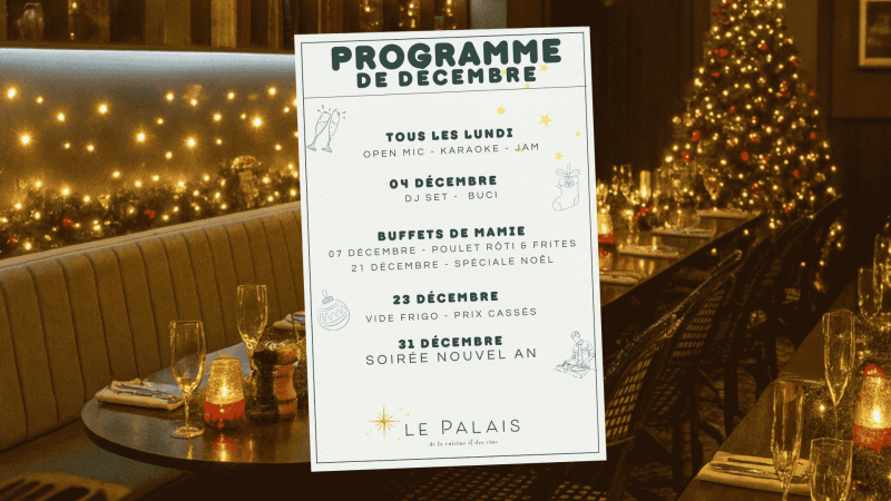 PROGRAMMATION DU PALAIS A NE PAS MANQUER 